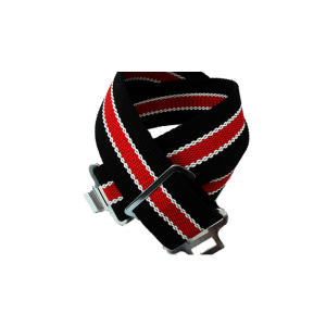 Web belt - Black with White and Red Stripes