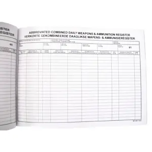 Abbr Combined Daily Weapon & Ammo Register -200 Page- Numbered-A4 Landscape