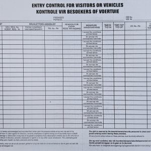 Entry control Book for Vehicles or Visitors - 200 Page - A4 Landscape