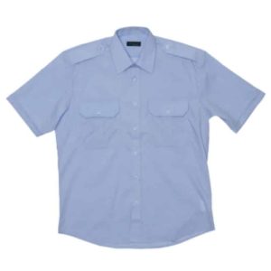 S/S pilot shirt raised collar sky blue
