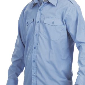 L/S pilot shirt raised collar sky blue