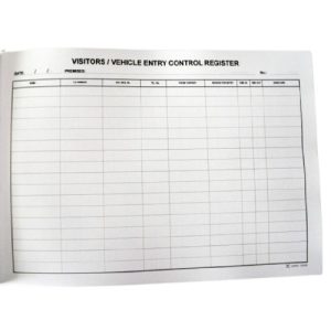 Government Vehicle Control Register - 200 Page - A4 Landscape